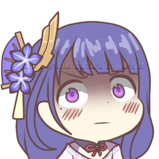 😶 27fea9ad Raiden Shogun Genshin Impact anime, raiden shogun, genshin impact, video game, cartoon, angry telegram sticker