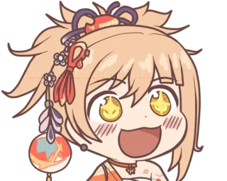 🤩 35320395 Yoimiya Genshin Impact Yoimiya, Genshin Impact, anime, game, chibi, cute telegram sticker
