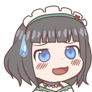 😅 e2c11606 anime, maid, embarrassed, cute, sweat, anime girl telegram sticker