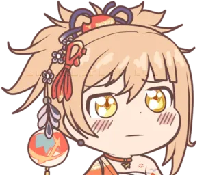 🥺 ec26fd90 Yoimiya Genshin Impact anime, video game, genshin impact, yoimiya, cute, embarrassed telegram sticker