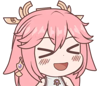 😆 ffc071b5 Yae Miko Genshin Impact anime, genshin impact, yae miko, kawaii, cute, smiling telegram sticker