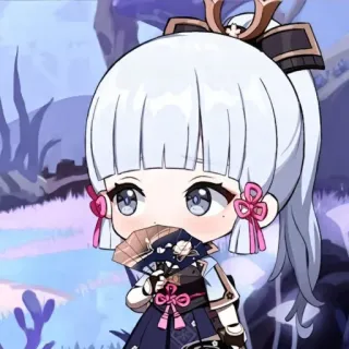 🌸 872a7a86 Ayaka Genshin Impact ayaka, genshin impact, anime, jeu, chibi, mignon telegram sticker