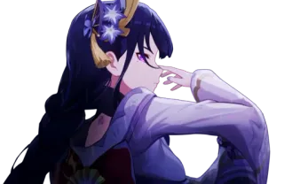 🎆 2af5656a Raiden Shogun Genshin Impact Anime, Videogame, Viola, Gacha, Fantasy telegram sticker