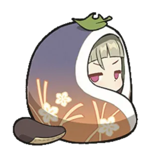 🌱 469e905e Melanzana, Personaggio, Kawaii, Chibi, Carino, Fiore telegram sticker