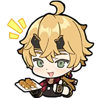 🐥 f232c063 Thoma Genshin Impact thoma, genshin impact, anime, gioco, chibi, carino telegram sticker