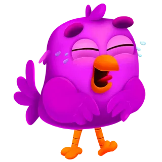 😂 b1107dd6 鸟, 卡通, 紫色, 可爱, 搞笑, 快乐 telegram sticker