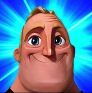 😐 54ae2e06 Mr. Incredible The Incredibles Mr. Incredible, Disney, Iniemamocni, Postać, Kreskówka telegram sticker