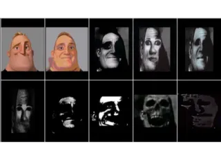 😐 6aa38679 Mr. Incredible The Incredibles Mem, Iniemamocny, Zniekształcony, Reakcja, Emocjonalny, Animowany telegram sticker