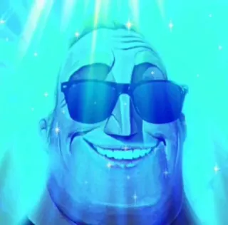 😐 ad65c21a Mr. Incredible The Incredibles Iniemamocny, Meme, Kreskówka, Okulary przeciwsłoneczne, Uśmiechnięty, Pixar, Disney telegram sticker