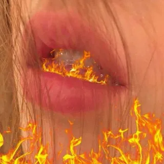 🧡 3f493240 fuoco, labbra, hot, fiamme, bocca, bruciante telegram sticker