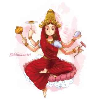 😌 0540a0de Siddhidaatri Hinduism, Goddess, Siddhidaatri, Religion, Mythology, Divine whatsapp sticker