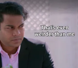 😐 4293f5af That's even weirder than me funny, meme, weird, awkward, reaction, sarcasm telegram sticker