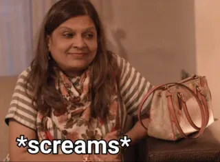 😐 6571e417 *screams* screaming, woman, fear, expression telegram sticker