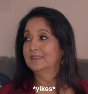 😬 6674d36a *yikes* face, expression, woman, yikes telegram sticker