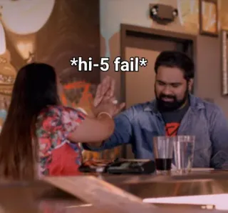 😐 8dc57cb3 *hi-5 fail* high five, fail, funny, people, interaction, accident telegram sticker