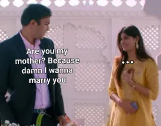 😐 a30ecd7b Are you my mother? Because damn I wanna marry you flirting, relationship, meme, funny, joke telegram sticker