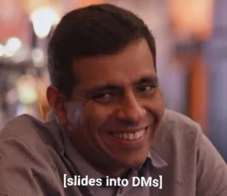 🌚 a90e9745 [slides into DMs] meme, sliding into DMs, internet slang, social media, humor telegram sticker