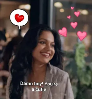 😍 ad38a9fd Damn boy! You're a cutie love, cute, romance, heart, flirty, compliment telegram sticker