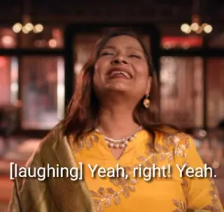 😂 b0e5775f Yeah, right! Yeah. laughing, woman, expression, candid telegram sticker