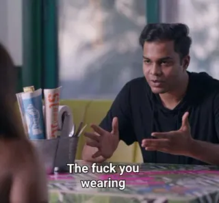 😐 e2657c11 The fuck you wearing offensive, swear word, question, man, clothing, indignation telegram sticker