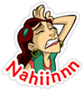 😎 507270c5 Nahiinnn expresión, no, no, mujer, decepción, frustración telegram sticker