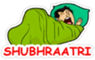 😵 83ad9850 SHUBHRAATRI buenas noches, sueño, dormir, hindi telegram sticker
