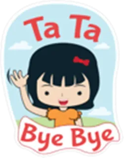 😚 a6a2d1b9 Ta Ta
Bye Bye dibujos animados, chica, saludando, adiós, despedida, personaje telegram sticker