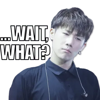 🙄 036ec35c … WAIT, WHAT? warte, verwirrt, asiatisch, mann, frage, reaktion, ausdruck telegram sticker