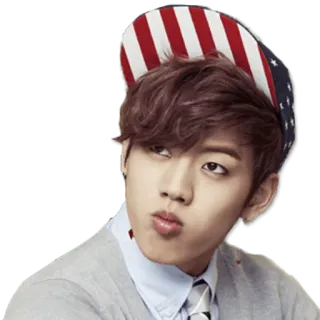 😘 d0ecd78b person, amerikanische Flagge, Hut, Porträt, koreanisch telegram sticker