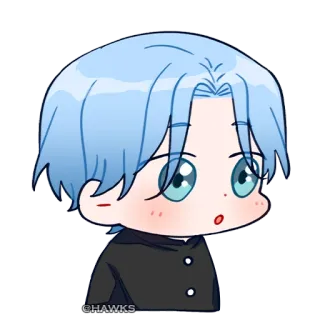 😳 04420f1b @HAWKS 치비, 귀여운, 애니메이션, 소년, 디지털 아트 telegram sticker