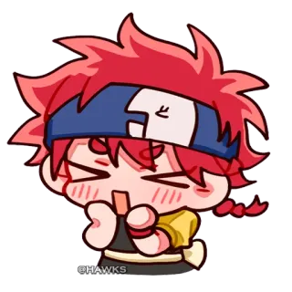 🥰 438c0988 @HAWKS 애니메이션, 귀여운, 치비, 만화, 행복한, 캐릭터 telegram sticker