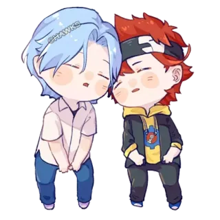 😴 564fb50b @HAWKS 애니메이션, 치비, 카와이, 귀여운, 만화, 캐릭터, 우정 telegram sticker