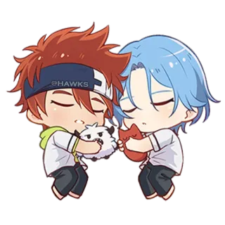 😴 6f9682c9 @HAWKS 애니메이션, 치비, 귀여운, 카와이, 팬아트, 아트, 애니메이션 telegram sticker