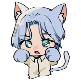 🐾 a61c694d @HAWKS 애니메이션, 고양이, 치비, 귀여운, 카와이, 만화 telegram sticker