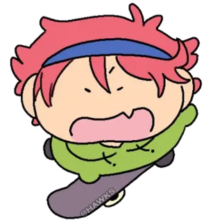 🛹 f569505b @HAWKS 애니메이션, 스케이트보드, 캐릭터, 귀여운 telegram sticker