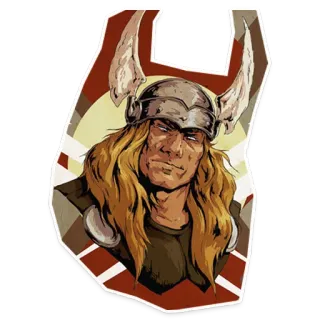 👌 63d316e8 Thor Thor, Marvel, super-herói, quadrinhos, capacete, cabelo loiro, nórdico whatsapp sticker