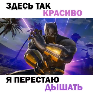 😍 8b8a0521 Black Panther ЗДЕСЬ ТАК КРАСИВО Я ПЕРЕСТАЮ ДЫШАТЬ marvel, wakanda, super-herói, lindo, impressionante, natureza whatsapp sticker