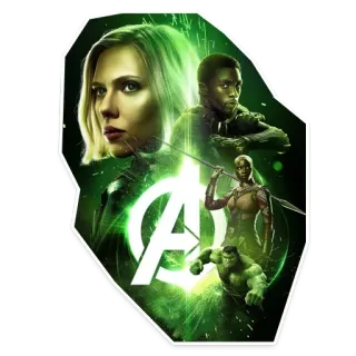 👌 ae5441c9 Avengers Vingadores, super-herói, filme, Viúva Negra, Pantera Negra, Okoye, Hulk whatsapp sticker
