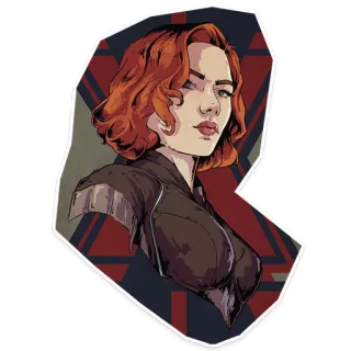 👌 deef77fc Black Widow Viúva Negra, Marvel, super-herói, Natasha Romanoff, adesivo, quadrinhos, personagem whatsapp sticker