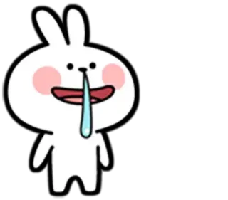 🤤 05ba1c13 兔子, 卡通, 可爱, 流口水, 萌, 动物 telegram sticker