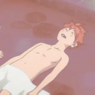 🏐 078d008d Anime, Uomo, Asciugamano, Interno, Capelli arancioni, Espressione telegram sticker