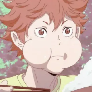 🏐 5058af6f Hinata Shoyo Haikyuu!! Anime, Haikyuu, Hinata Shoyo, Mangiare, Cibo, Chibi telegram sticker