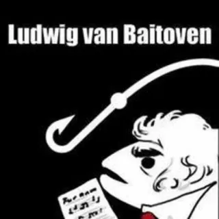 🇱🇨 02462912 Ludwig van Baitoven parody, joke, music, ludwig van beethoven, fish telegram sticker
