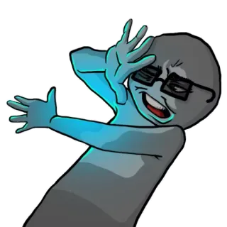 😒 1a942d88 cartoon, character, glasses, funny, meme telegram sticker