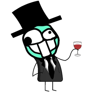 🍷 1b15f532 cartoon, suit, wine glass, character, tie telegram sticker