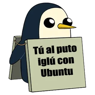 🏠 476d3ed3 Tú al puto iglú con Ubuntu penguin, offensive, insult, humor, ubuntu, igloo telegram sticker