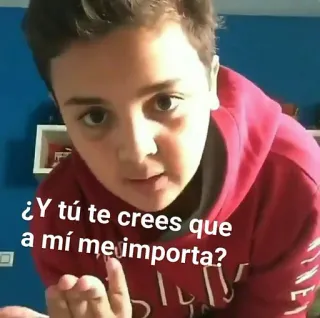 🤦‍♂ 5a727477 ¿Y tú te crees que a mí me importa? question, spanish, boy, expression, teen telegram sticker