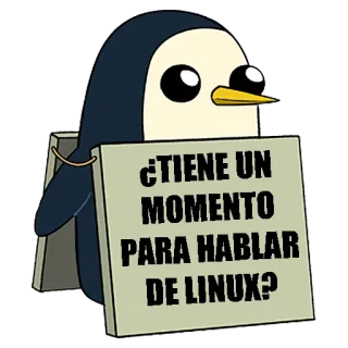 🐧 6cf3766a ¿TIENE UN MOMENTO PARA HABLAR DE LINUX? penguin, linux, humor, software, technology telegram sticker