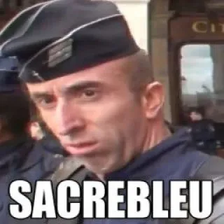 😵 812fbe26 SACREBLEU french, sacrebleu, expression, surprise, police, officer telegram sticker