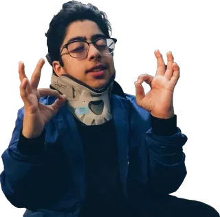 👌 8e17f314 man, neck brace, glasses, okay gesture telegram sticker